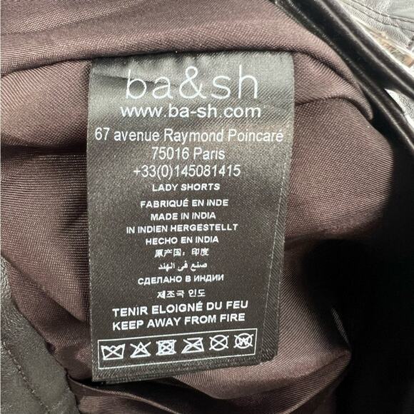 Ba&sh Leandro Leather shorts brown sz 6 - Picture 13 of 13